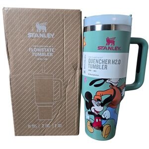 Stanley Quencher H2.0 Flowstate Tumbler 40oz Mickey Goofy Disney Green